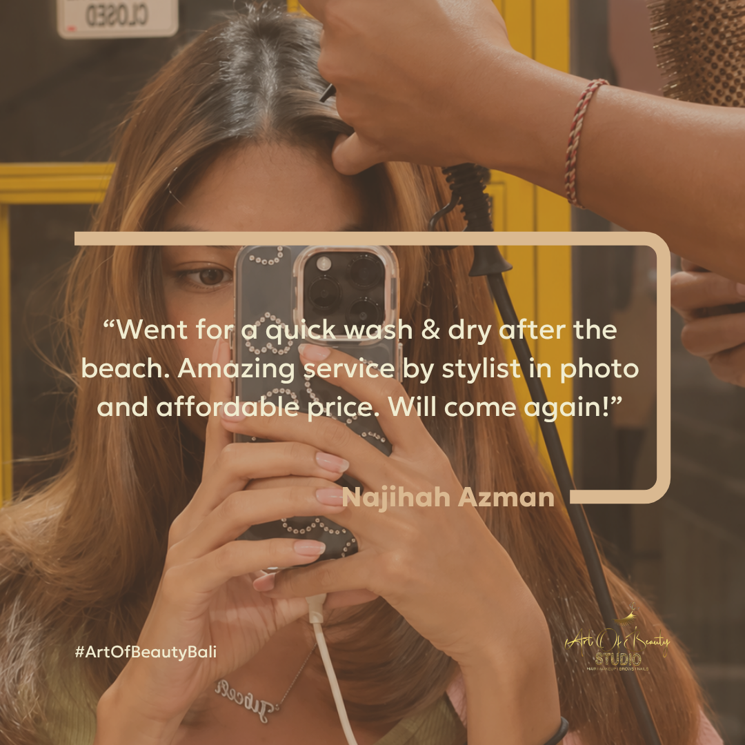 Professional hair care treatment at Art of Beauty Studio Bali in Seminyak